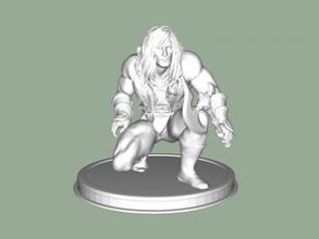cara musculoso livre modelo 3d - download de arquivo stl Brinquedos Pessoas guerreiro grande ax 3d print model - Mito3D