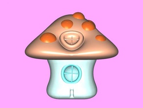 mushroom house free 3d model - download obj file Home Interior interesting composition your home 3d print model - Mito3D