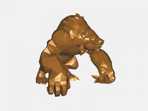 mutant bear free 3d model - download stl file Toys Animals low poly 3d print model - Mito3D
