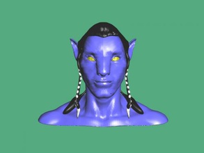 na'vi man bust free 3d model - download obj file Art Sculpture humanoid avatar 3d print model - Mito3D