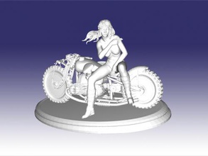 nudo motociclista ragazza giocattoli 3d print model - Mito3D