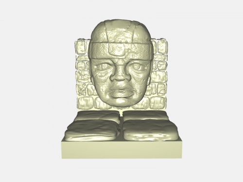 olmec kopf kunst skulptur 3D print model - Mito3D