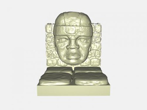 olmec tête gratuit modèle 3d - téléchargement de fichier stl Art La Sculpture ère figurine 3d print model - Mito3D
