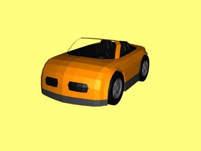 orange car free 3d model - download obj file Toys Machinery stylish toy child 3d print model - Mito3D