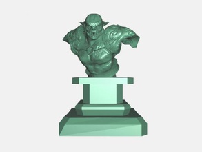 orc bust free 3d model - download stl file Art Sculpture big green monster 3d print model - Mito3D
