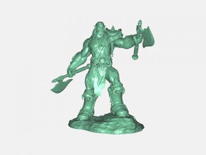 orc warrior free 3d model - download stl file Toys Cartoons huge axes 3d print model - Mito3D