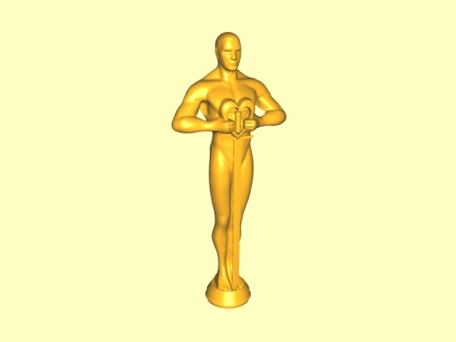 oscar statue free 3d model - download stl file Art Sculpture like real 3D print model - Mito3D