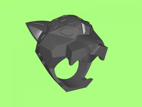 panther head ring fashion ornaments 3d print model - Mito3D