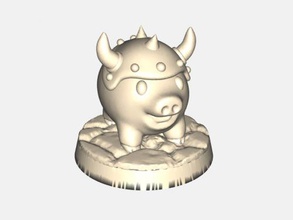 cochon casque gratuit modèle 3d - télécharger le fichier obj Les jouets Animaux drôle de combat porc 3d print model - Mito3D