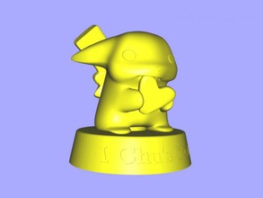 pikachu coração livre modelo 3d - download de arquivo stl Brinquedos Desenhos animados escolha 3d print model - Mito3D