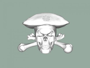 korsan kafatası free 3d model download stl dosyası Sanat Heykel kemikleri şapka dosya 3d print model - Mito3D