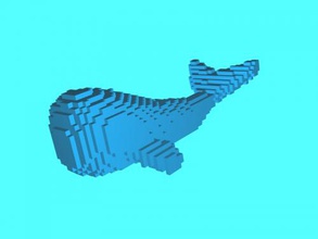 pixel baleia free 3d modelo - download de arquivo stl Brinquedos Animais figurine estilo minecraft 3d print model - Mito3D