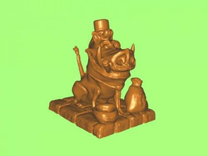 pumbaa statue jouets dessins animés 3d print model - Mito3D