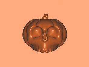 pumpkin skull keychain free 3d model - download stl file Fashion Accessories interesting halloween theme 3d print model - Mito3D