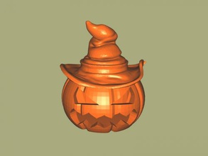 pumpkin witch free 3d model - download stl file Home Interior scary halloween 3d print model - Mito3D