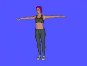 punk style free 3d model - download obj file Toys People girl purple hair 3d print model - Mito3D