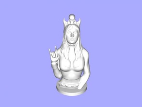 queen rock roll free 3d model - download stl file Art Sculpture bust cool girl 3d print model - Mito3D