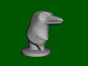 Rabe-Kopf Kostenlose 3d-Modell - download obj-Datei Kunst Skulptur Kopf clever bird 3d print model - Mito3D