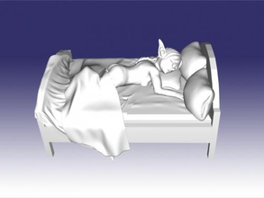 reclinado goblin menina brinquedos desenhos animados 3d print model - Mito3D