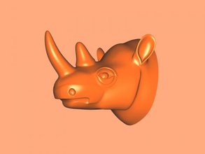 rhino head free 3d model - download stl file Toys Animals small wall-mounted trophy 3d print model - Mito3D