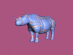 rhino scultura gratuita modello 3d - scaricare il file obj I giocattoli Animali futuristico figura 3d print model - Mito3D