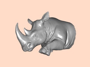 Nashorn Hälfte Kostenlose 3d-Modell - download-stl-Datei Spielzeug Tiere detaillierte rhinoceros-Modell stl-Datei 3d print model - Mito3D