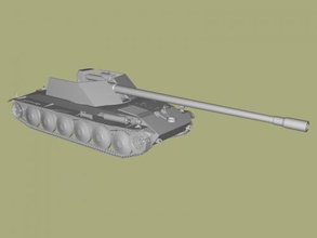 rhm-borsig waffentr ger free 3d model - download stl file Toys Machinery german tank destroyer 128 cm gun 3d print model - Mito3D