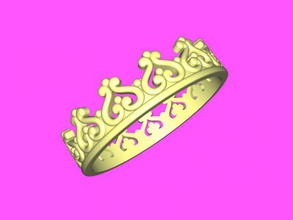 anello corona gratuita modello 3d - scaricare il file stl Moda Ornamenti eleganti gioielli 3d print model - Mito3D