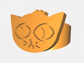 anillo gato cabeza moda accesorios 3d print model - Mito3D