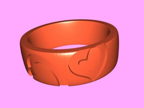 anillo corazones moda adornos 3d print model - Mito3D