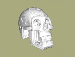 Roboter-Schädel-Kostenlose 3d-Modell - download obj-Datei Kunst Skulptur schöne iron skull 3d print model - Mito3D