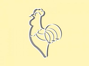 rooster cookie cutter home kitchen 3d print model - Mito3D