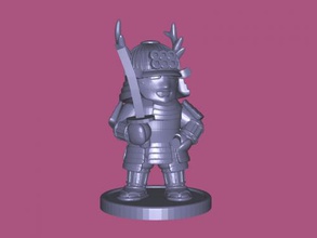 samurai katana libre modelo 3d - descargar archivo stl Los juguetes Personas pequeña figura de guerrero japonés 3d print model - Mito3D