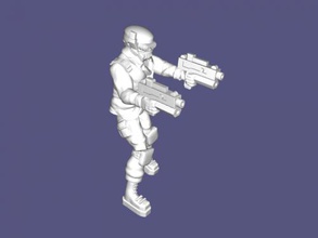 sci-fi guerrero gratis modelo 3d - descargar archivo stl Los juguetes Personas dos blasters 3d print model - Mito3D