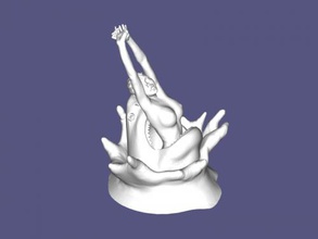 shark attack art sculpture 3d print model - Mito3D