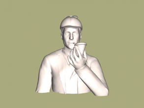 sherlock holmes bust art sculpture 3d print model - Mito3D