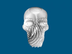 shredded skull art sculpture 3d print model - Mito3D