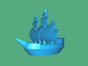 simple ship free 3d model - download stl file Toys Machinery small figure three-mast vessel 3d print model - Mito3D