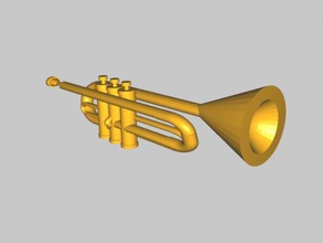 simple trumpet art music 3d print model - Mito3D
