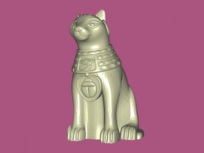 sitting bastet free 3d model - download stl file Art Sculpture statuette ancient egypt 3d print model - Mito3D
