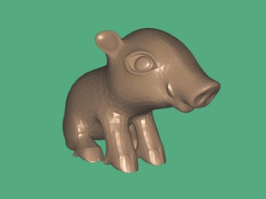 sitting boar free 3d model - download stl file Toys Animals small funny 3d print model - Mito3D