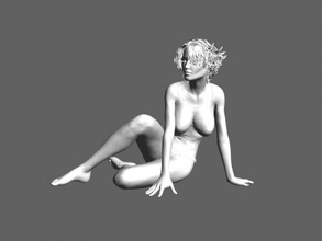 sitting floor free 3d model - download stl file Toys People beautiful posing girl 3d print model - Mito3D