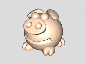 seduta piggy gratuita modello 3d - scaricare il file stl I giocattoli Animali paffuto divertente maiale 3d print model - Mito3D