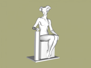 sitting woman free 3d model - download stl file Toys People girl interesting hairstyle 3d print model - Mito3D