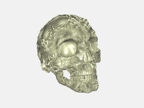 skull flowers art sculpture 3d print model - Mito3D