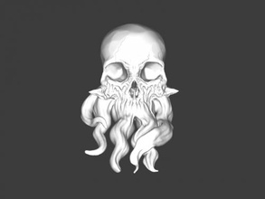 skull tentacles free 3d model - download stl file Art Sculpture scary alien 3d print model - Mito3D
