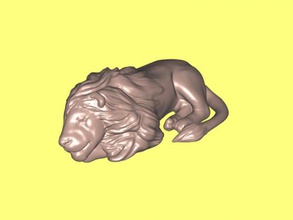 lion dormant gratuit modèle 3d - téléchargement de fichier stl Art La Sculpture petite statue du roi des bêtes 3d print model - Mito3D