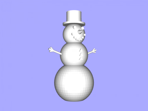 snowman free 3d model - download stl file Toys Cartoons simple 3d print model - Mito3D