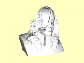 sphinx head free 3d model - download stl file Art Sculpture one mysteries antiquity 3d print model - Mito3D