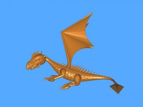 spiked dragon free 3d model - download stl file Toys Animals unusual 3d print model - Mito3D